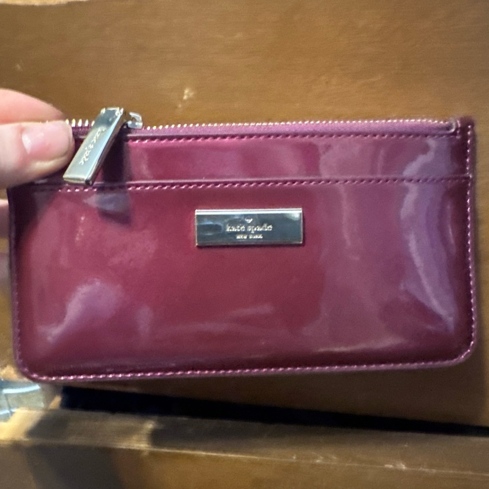 Kate Spade Deep Red Leather Wristlet NEW NEVER USED